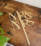 Mr & Mrs Wedding Cake Topper Acer Font
