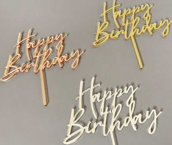 Mini Acrylic Happy Birthday Cake Topper